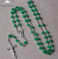 Green Resin Bead Catholic Rosary ,plastic rosary, acrylic rosary