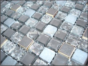 twinkling crystal mix marble mosaic tile make your home more brighter and fashionable