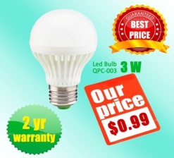 3 watt LED bulb, thermal ABS housing, cheapest bulb!