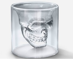 Glass-Skull, shotglass, two piece glass, glass - 8