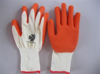 21gauge T/C latex coated crinkle gloves