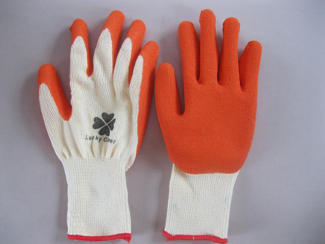 natural latex coating ,21 gauge high grade T/C liner,seamless gloves ,crinkle finished