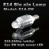 LED Bin Pin Light, lamp E14 3W