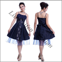 taffeta evening gown with appliqued