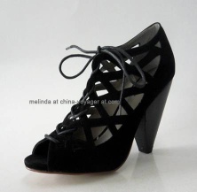 Black Chunky Heel Fashion Shoes - VY-03