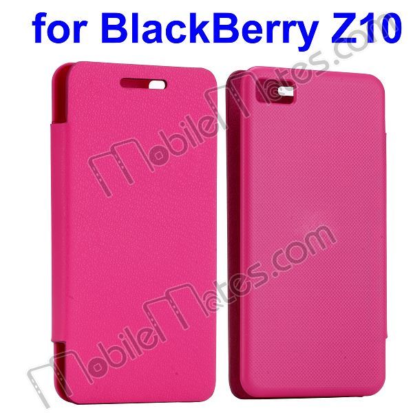 Pink Flip Leather Cover Case For Blackberry Z10