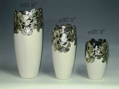 Decorated Ceramic Plated Vase - oy1071-oy1073