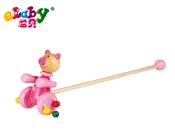 pig push along toy with beads