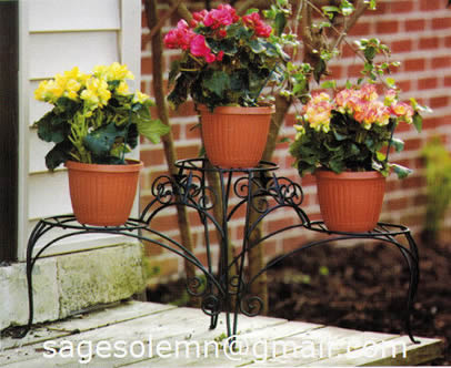 wrought iron garden plant stand