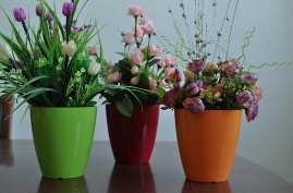 Cheap Highlight Round Green Plastic Flower Pots - P904