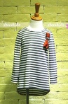 Cotton Black&White stripe long T-shirt