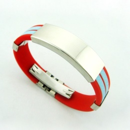 silicone stainless steel bracelet