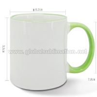 Heat transfer rim color mug