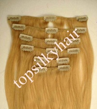 Finese quality Indian human clip in hair extensions