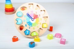 wooden clock toys