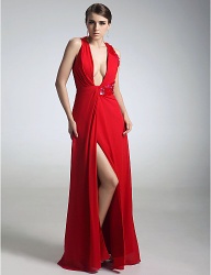 Chiffon Sheath/ Column V-neck Sequin Dresses inspired by Blake Lively at Emmy Award - 00067983