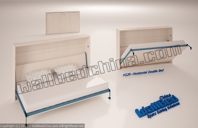 horizontal double size wallbed