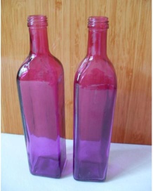 Olive oil bottles, glass bottles of grape wine, seasoning glass bottle