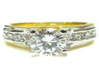 Cubic Zirconia Ring with Fancy Solitaire Set
