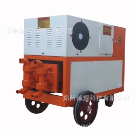 Double hydraulic and cylinder adjustable pressure and flow grouting pump