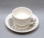 Porcelain & Pewter Coffee Mug. Glass & Pewter Coffee Mug.