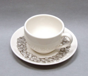 C1-1401CF, Porcelain & Pewter Coffee Mug.