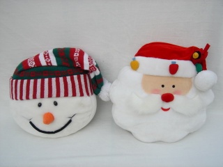 Snowman/Santa Head Pillow - QC05335,QC05336