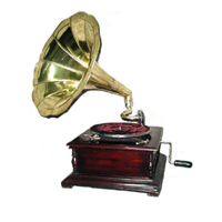 Plain square Wooden Gramophone