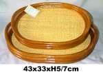 rattan and bamboo basket, tray,