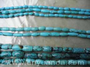 Turquoise drum/tube beads