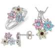 925 Sterling Silver Jewelry - Set(Ring, Earring, Necklace) - S1004