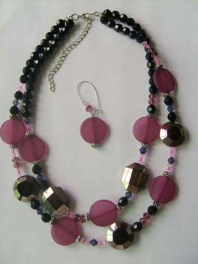 Necklace,glass necklace,necklece set - F-NE00091,F-NK000092