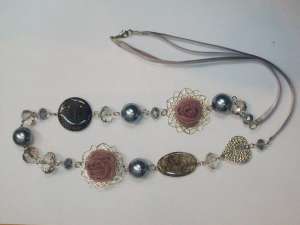 necklace,handmade necklace, semi-precious stone necklace - F-NK03016,F-NK03018