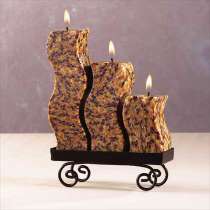 Snakeskin Candle with Metal Holder - 33724