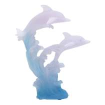 Frosted Glass Dolphins - 33762